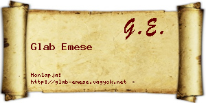 Glab Emese névjegykártya